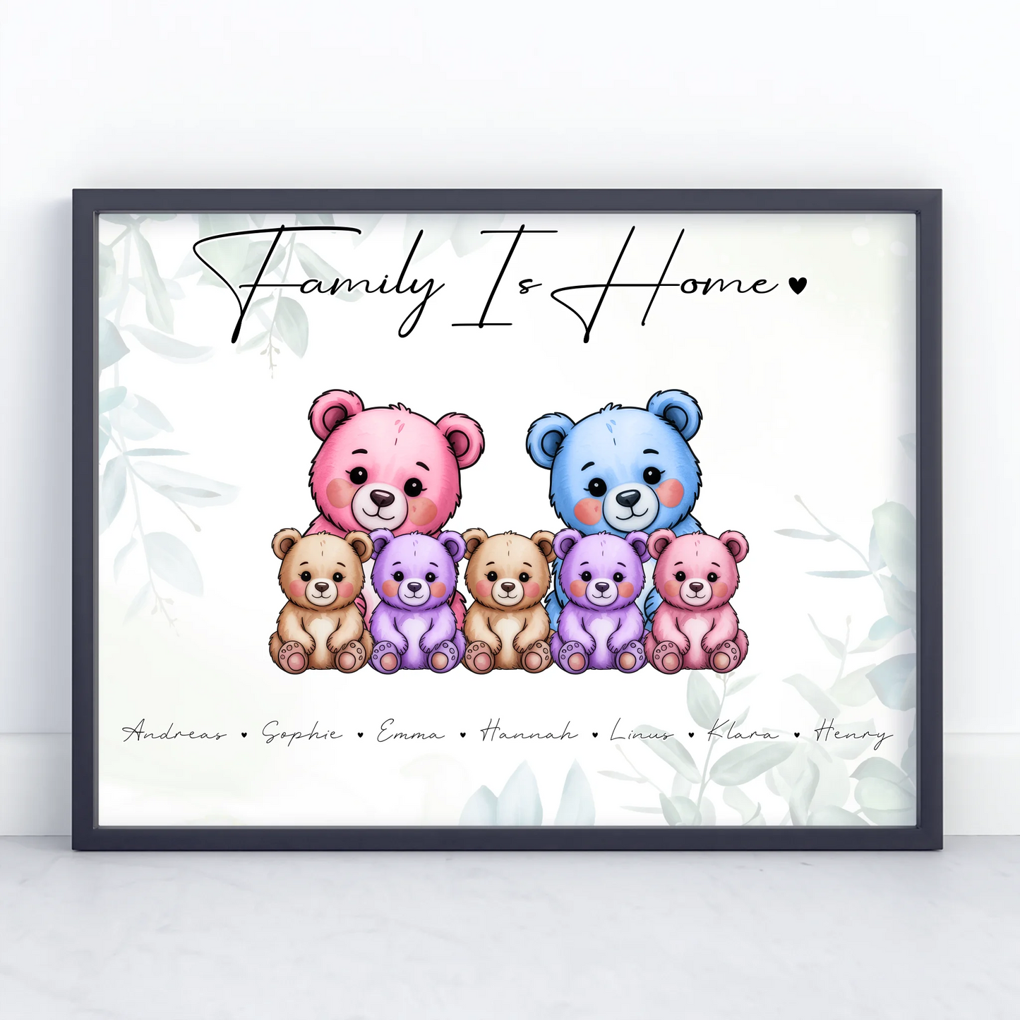 Familien Poster Bärchen Familienporträt Geschenk für Mama Papa Oma Opa