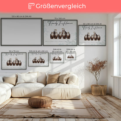 Poster Familie Personalisiert Adler Familienporträt Geschenk für Papa Mama Oma Opa