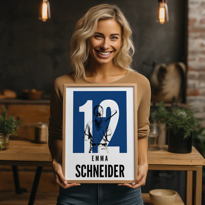 Sport Poster Baseball Baseballspielerin Geschenk für Tochter