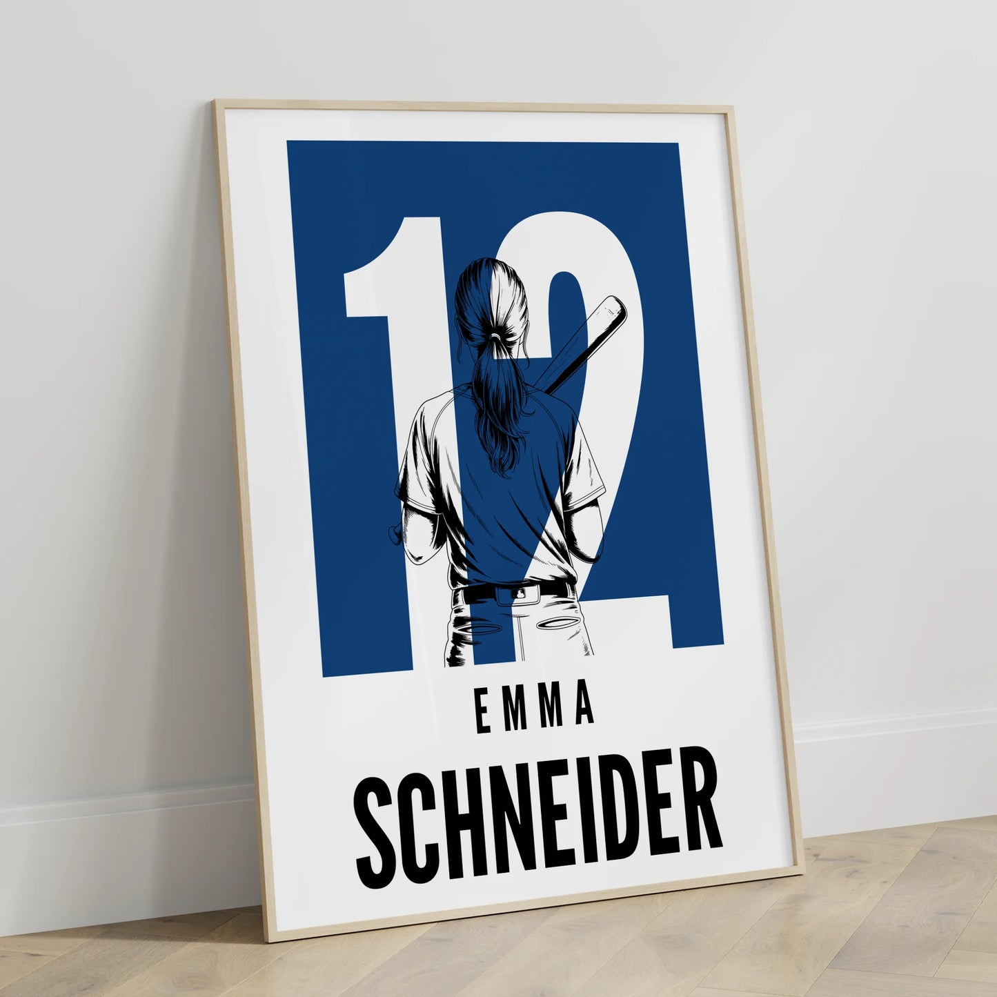 Sport Poster Baseball Baseballspielerin Geschenk für Tochter