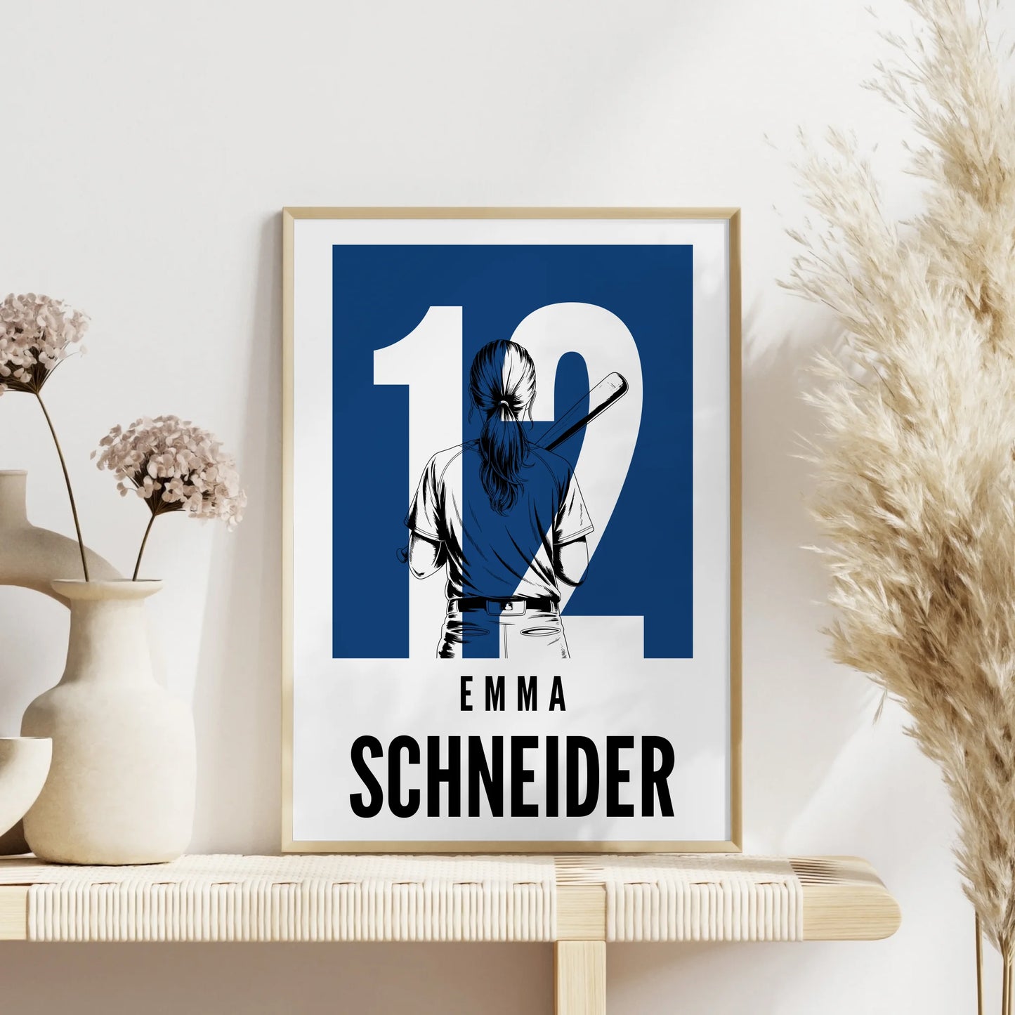 Sport Poster Baseball Baseballspielerin Geschenk für Tochter
