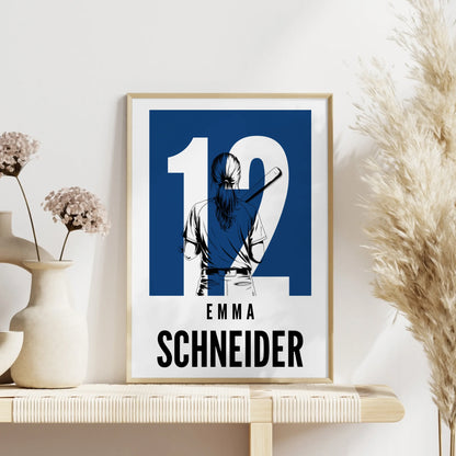 Sport Poster Baseball Baseballspielerin Geschenk für Tochter