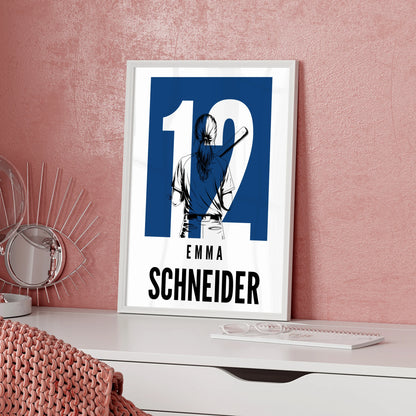 Sport Poster Baseball Baseballspielerin Geschenk für Tochter