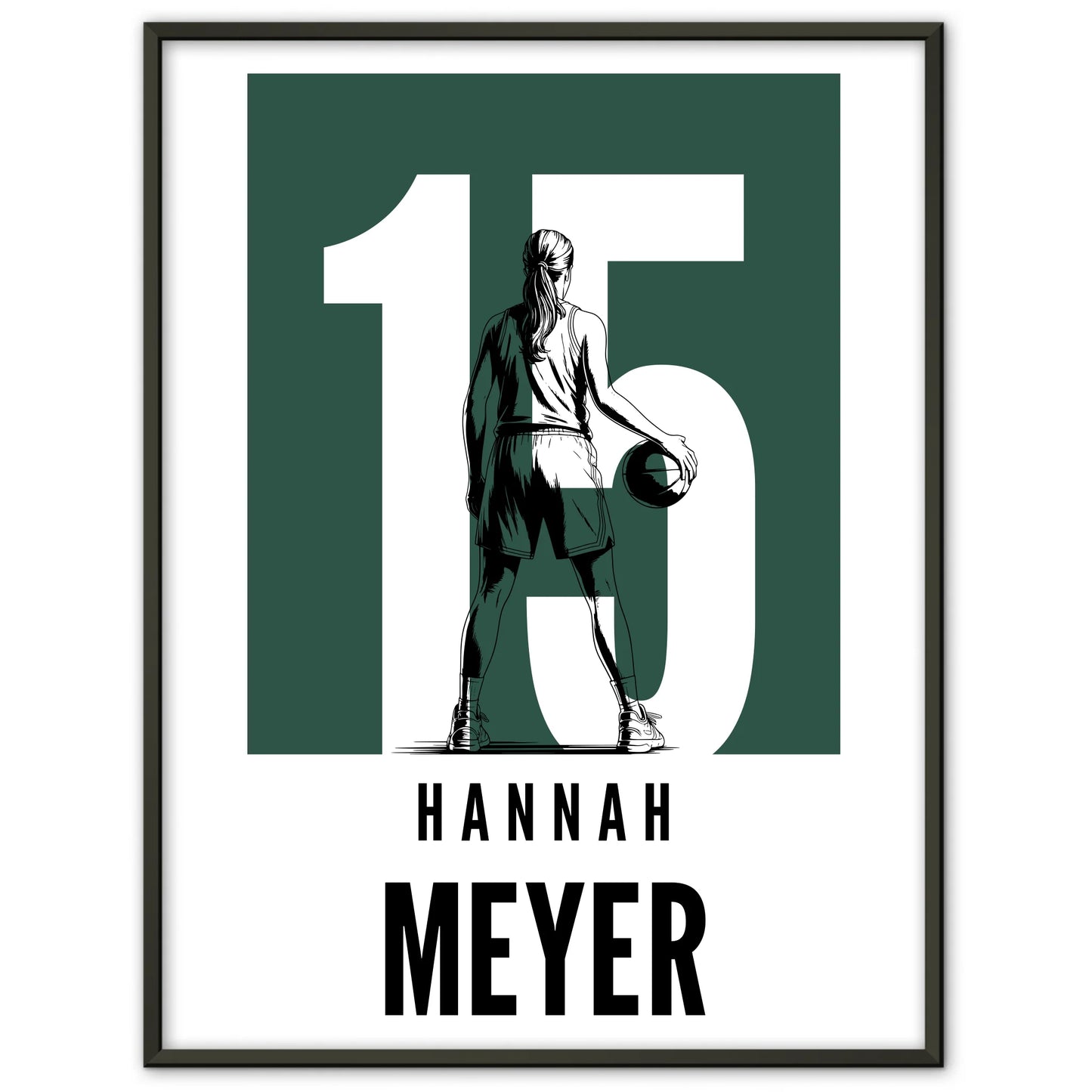 Personalisiertes Poster Basketball Basketballerin Geschenk für Mädchen Turnier Urkunde