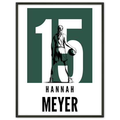 Personalisiertes Poster Basketball Basketballerin Geschenk für Mädchen Turnier Urkunde