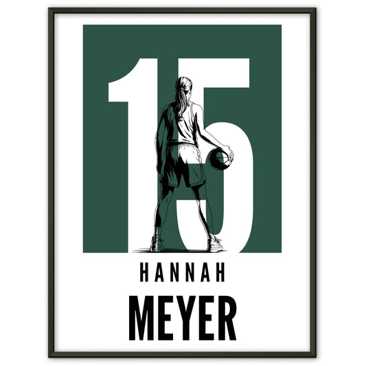 Personalisiertes Poster Basketball Basketballerin Geschenk für Mädchen Turnier Urkunde