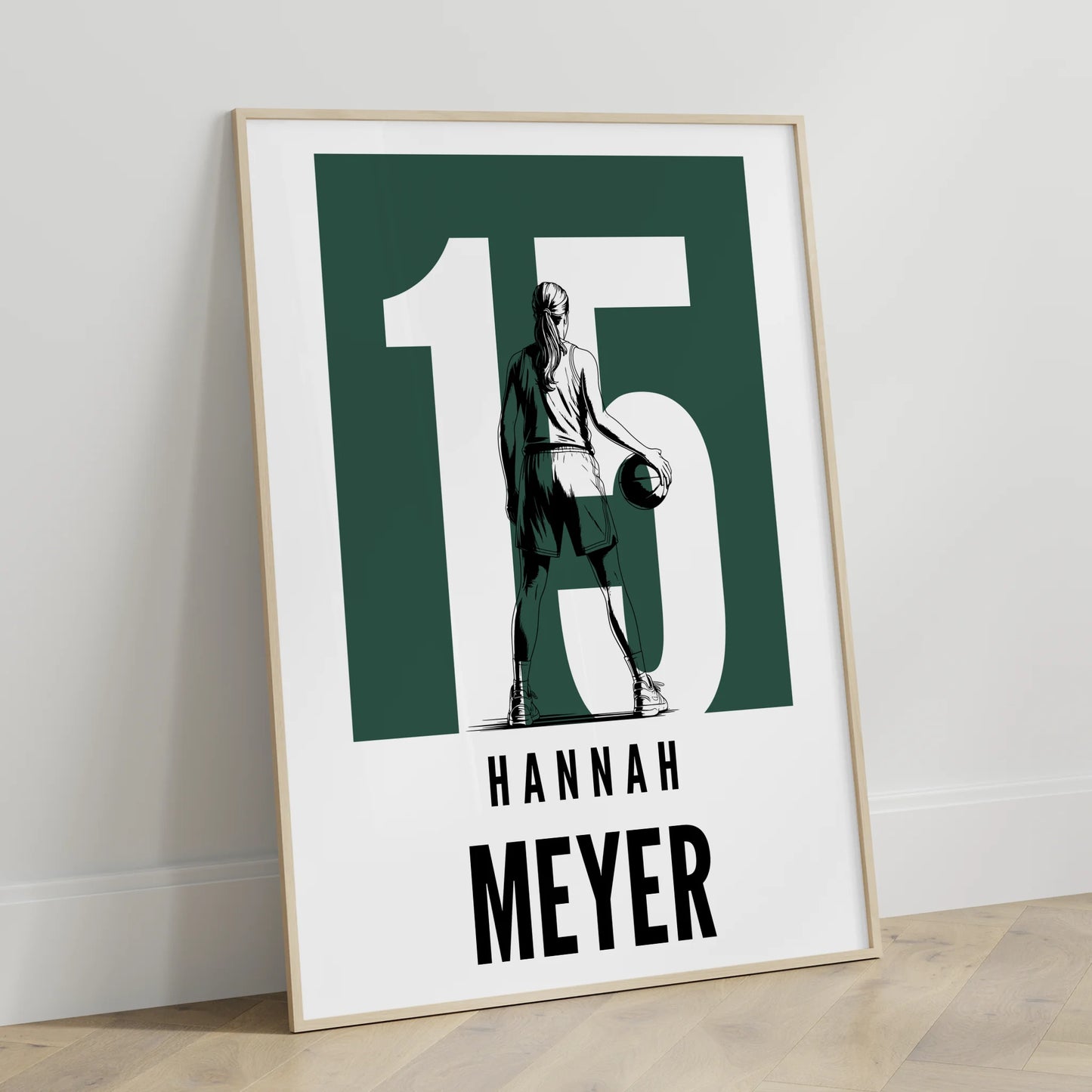 Personalisiertes Poster Basketball Basketballerin Geschenk für Mädchen Turnier Urkunde