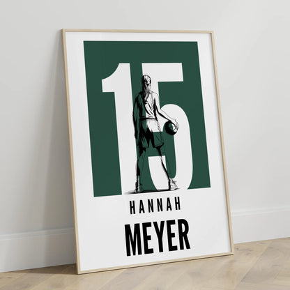 Personalisiertes Poster Basketball Basketballerin Geschenk für Mädchen Turnier Urkunde