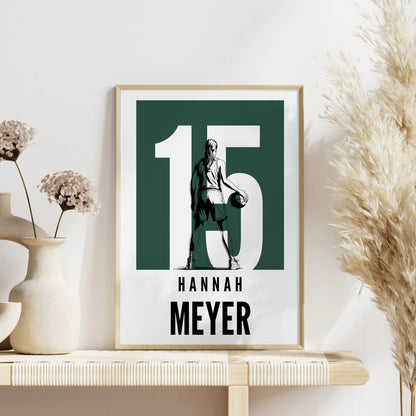 Personalisiertes Poster Basketball Basketballerin Geschenk für Mädchen Turnier Urkunde