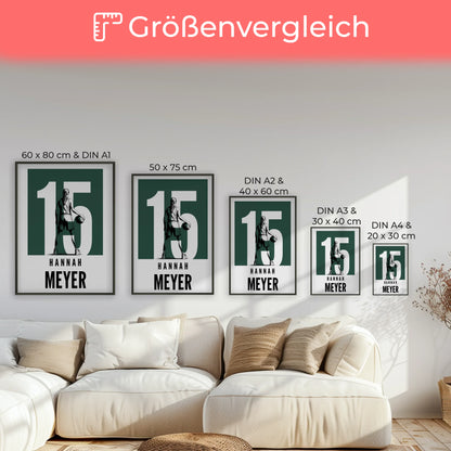 Personalisiertes Poster Basketball Basketballerin Geschenk für Mädchen Turnier Urkunde