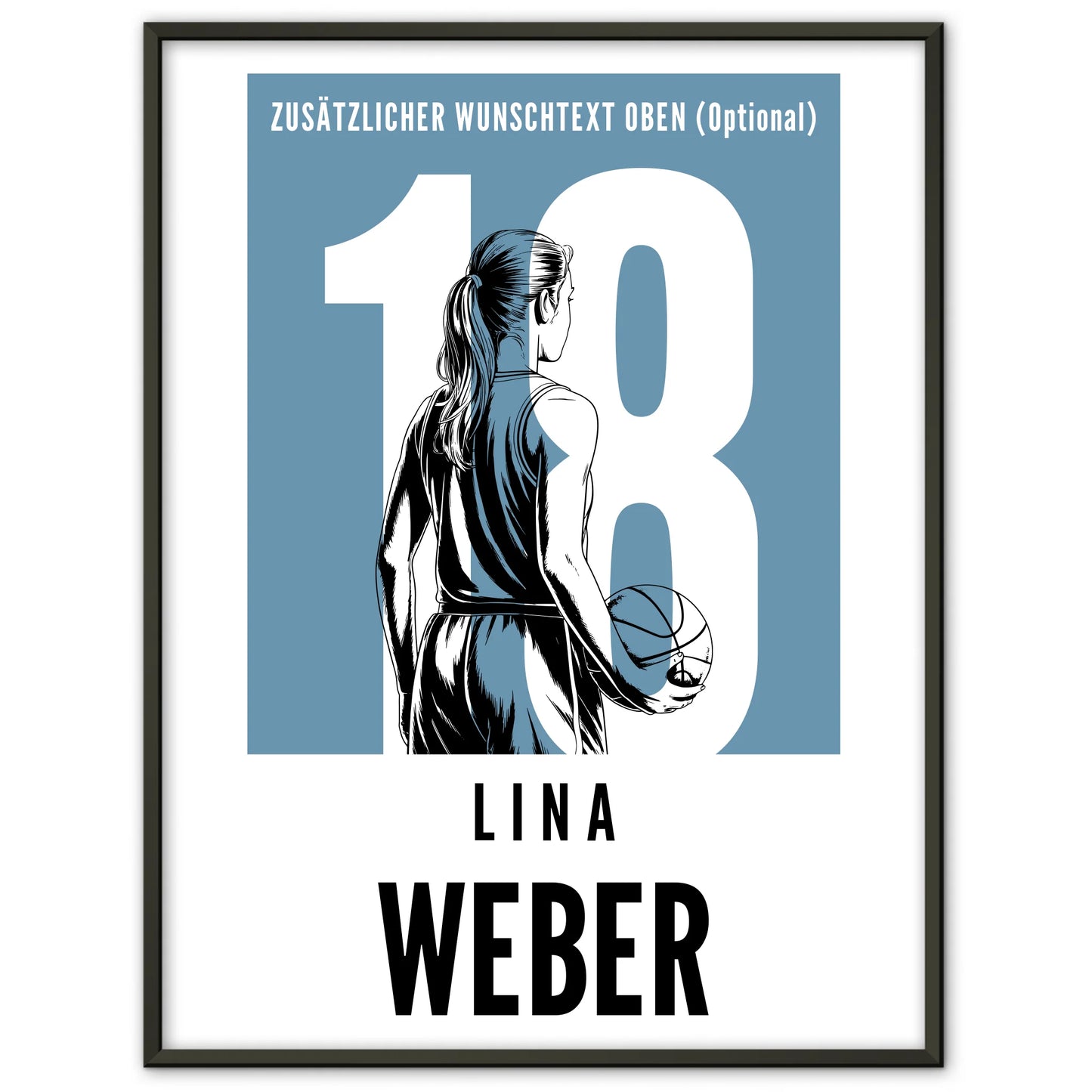 Poster Personalisiert Basketball Basketballerin Geschenk für Tocher Mama Tante Freundin
