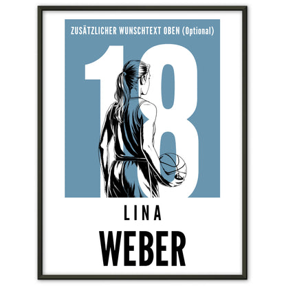Poster Personalisiert Basketball Basketballerin Geschenk für Tocher Mama Tante Freundin