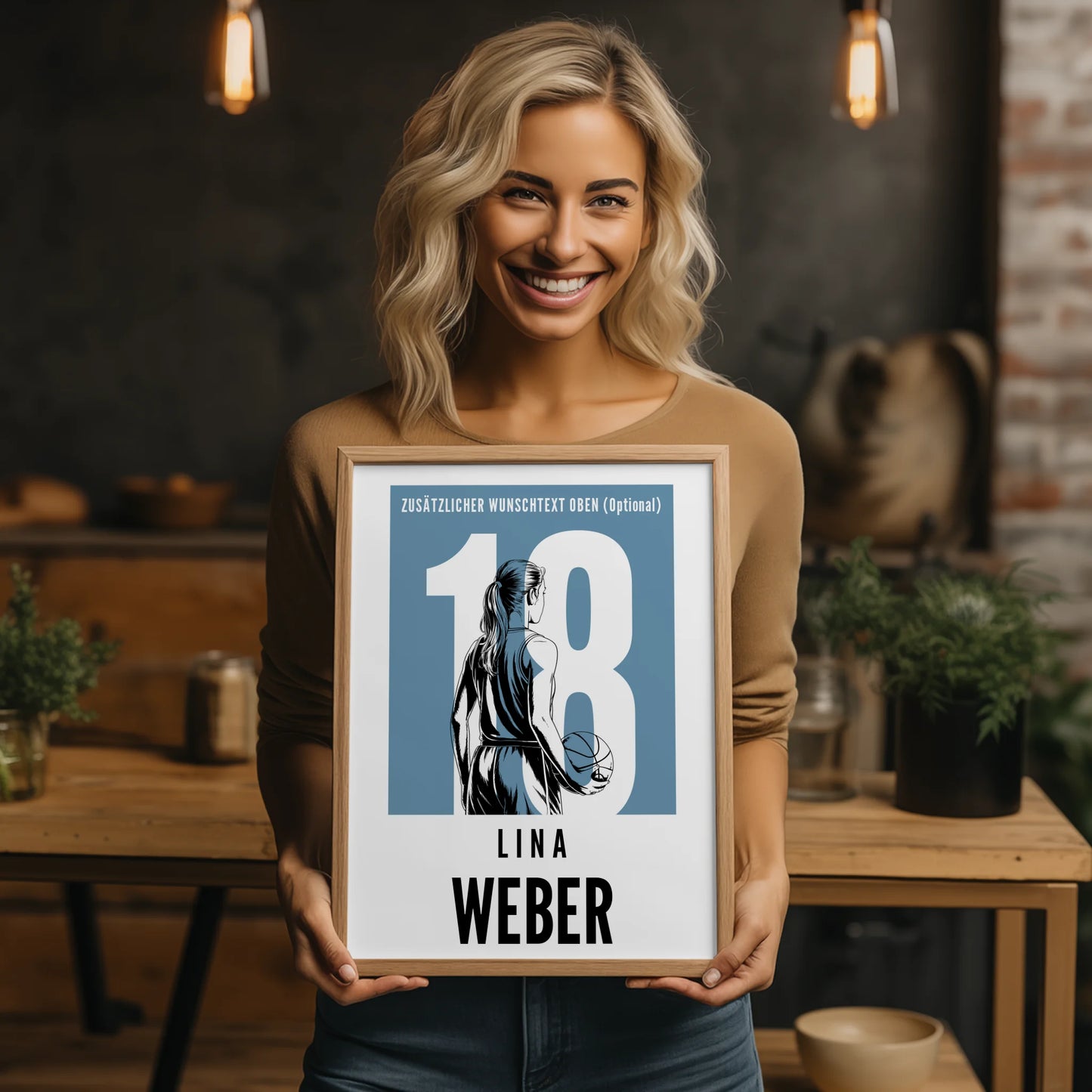Poster Personalisiert Basketball Basketballerin Geschenk für Tocher Mama Tante Freundin