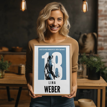 Poster Personalisiert Basketball Basketballerin Geschenk für Tocher Mama Tante Freundin