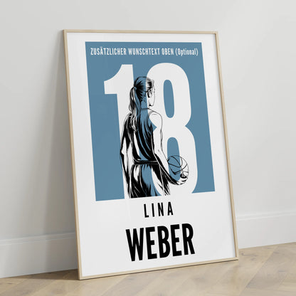 Poster Personalisiert Basketball Basketballerin Geschenk für Tocher Mama Tante Freundin