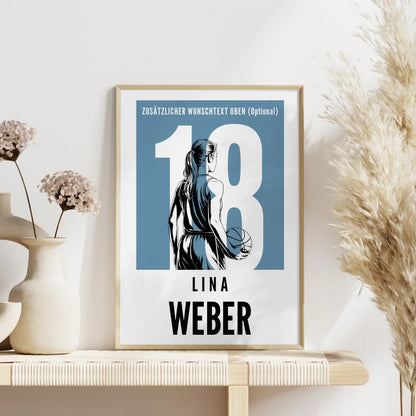 Poster Personalisiert Basketball Basketballerin Geschenk für Tocher Mama Tante Freundin