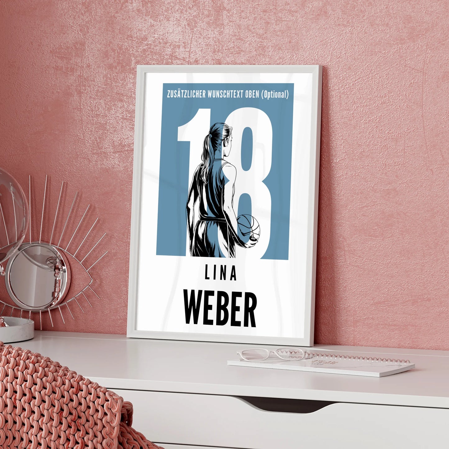 Poster Personalisiert Basketball Basketballerin Geschenk für Tocher Mama Tante Freundin