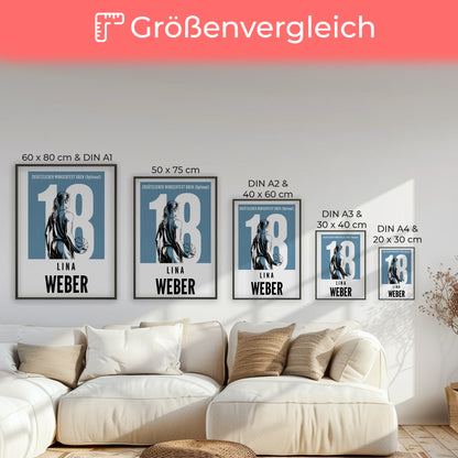 Poster Personalisiert Basketball Basketballerin Geschenk für Tocher Mama Tante Freundin