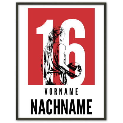 Sport Poster Basketball Basketballerin Geschenk für Tocher Freundin