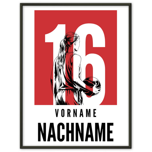 Sport Poster Basketball Basketballerin Geschenk für Tocher Freundin