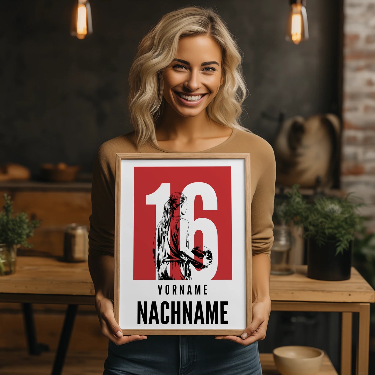 Sport Poster Basketball Basketballerin Geschenk für Tocher Freundin