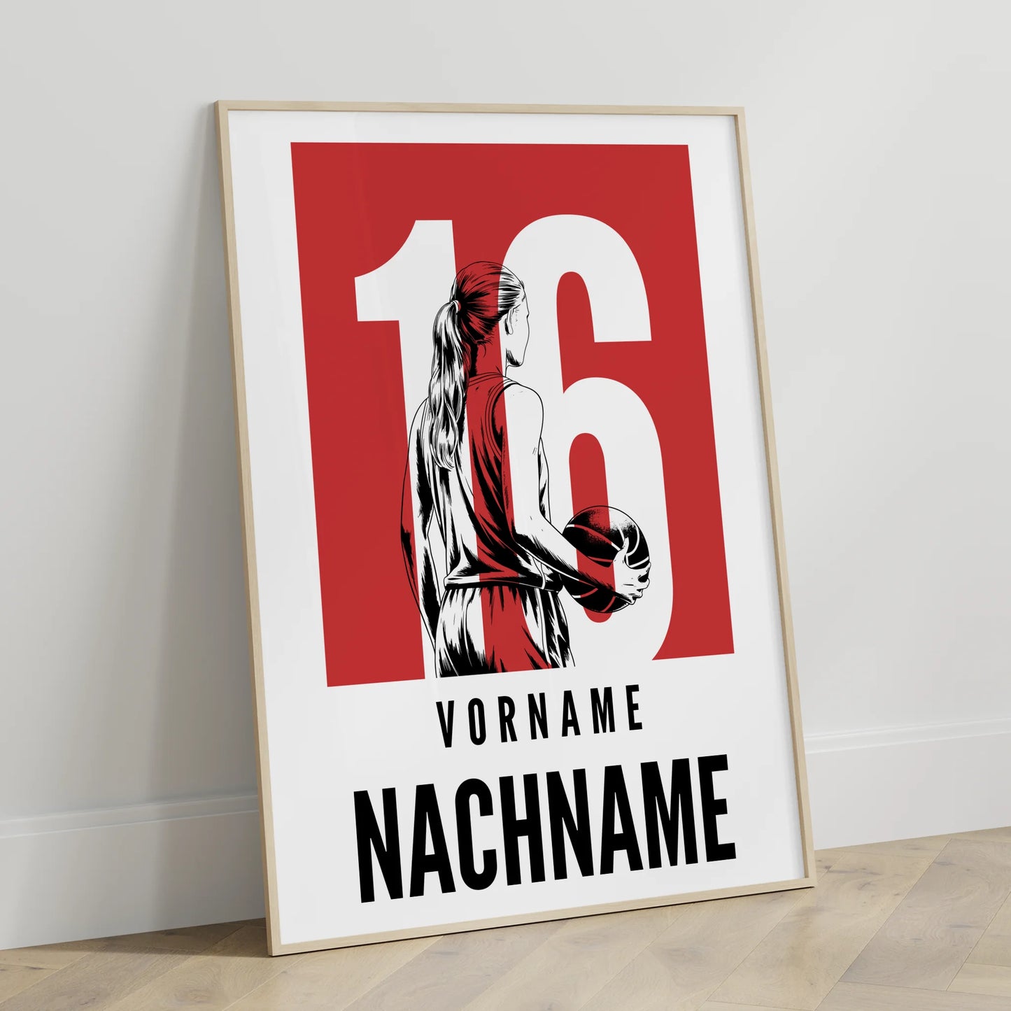 Sport Poster Basketball Basketballerin Geschenk für Tocher Freundin