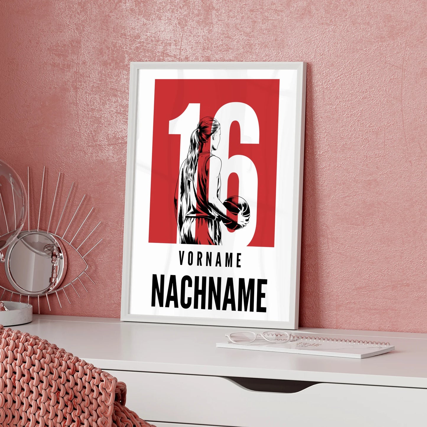 Sport Poster Basketball Basketballerin Geschenk für Tocher Freundin