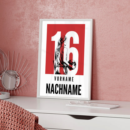 Sport Poster Basketball Basketballerin Geschenk für Tocher Freundin