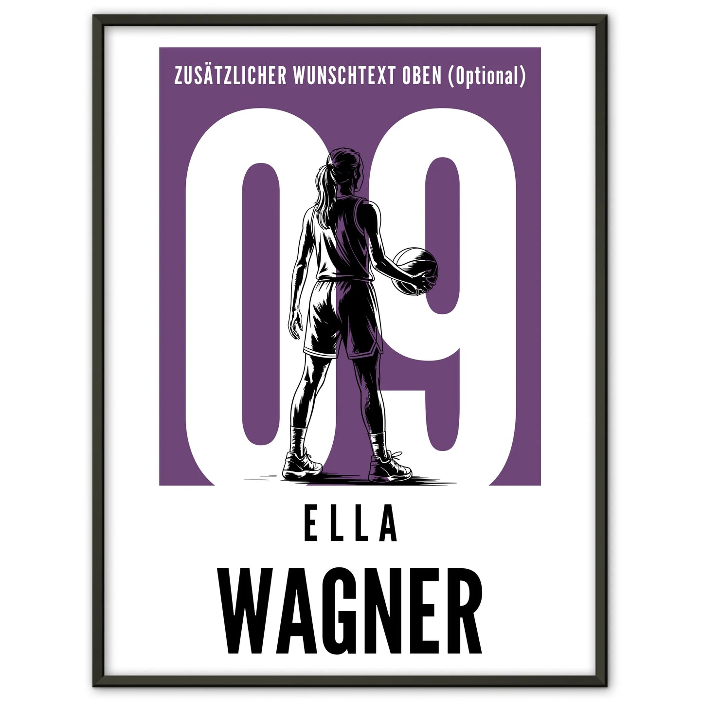 Poster Basketball Basketballerin Geschenk für Tochter