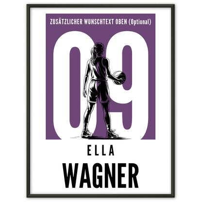 Poster Basketball Basketballerin Geschenk für Tochter