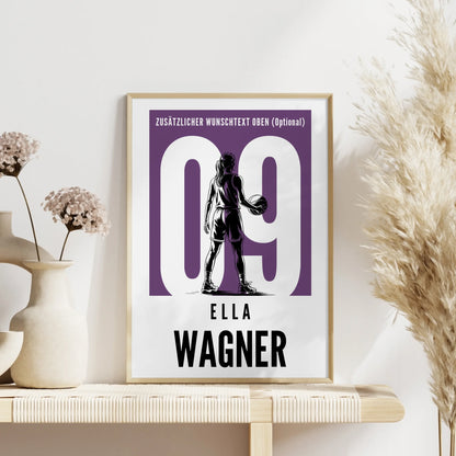 Poster Basketball Basketballerin Geschenk für Tochter