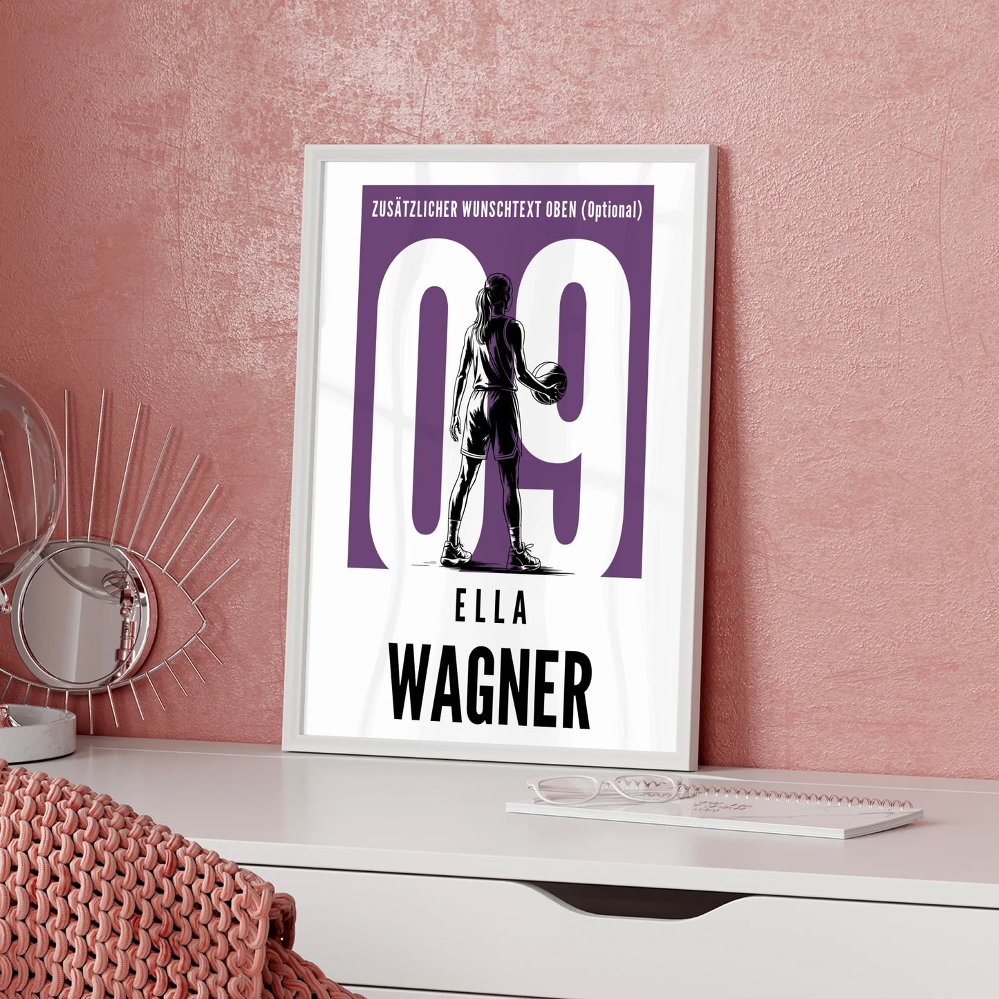 Poster Basketball Basketballerin Geschenk für Tochter