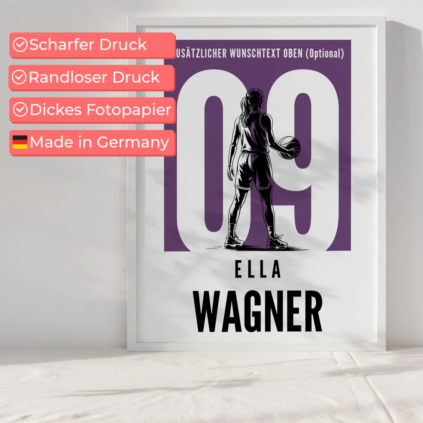 Poster Basketball Basketballerin Geschenk für Tochter