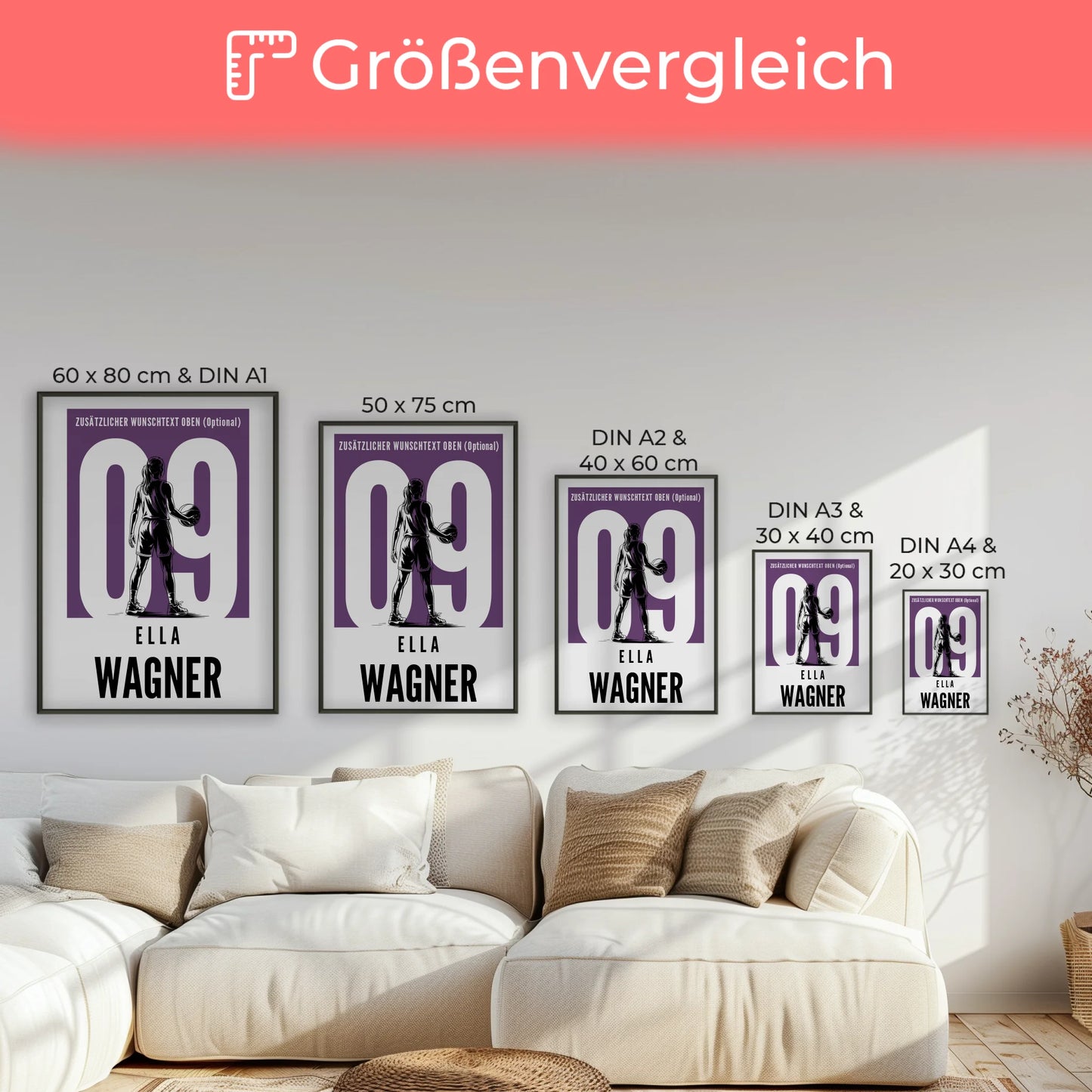 Poster Basketball Basketballerin Geschenk für Tochter