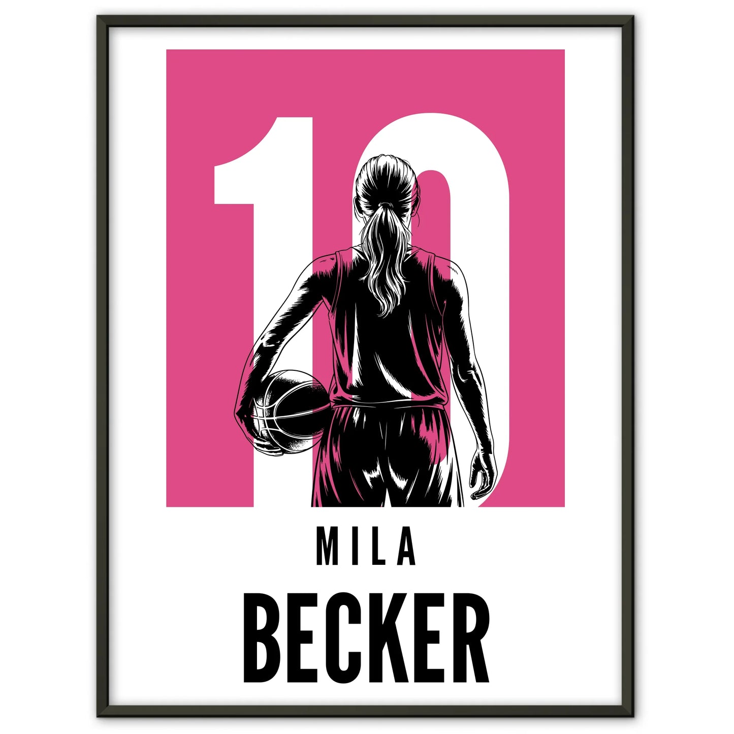 Personalisiertes Poster Basketball Basketballerin Geschenk für Mädchen Turnier