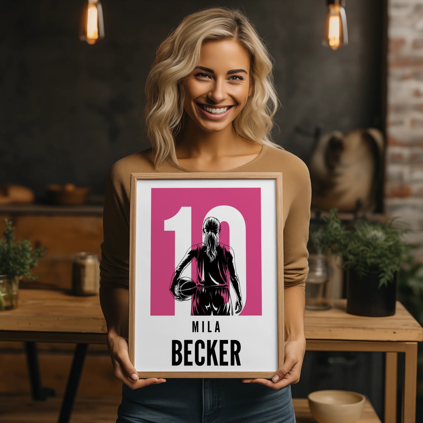 Personalisiertes Poster Basketball Basketballerin Geschenk für Mädchen Turnier