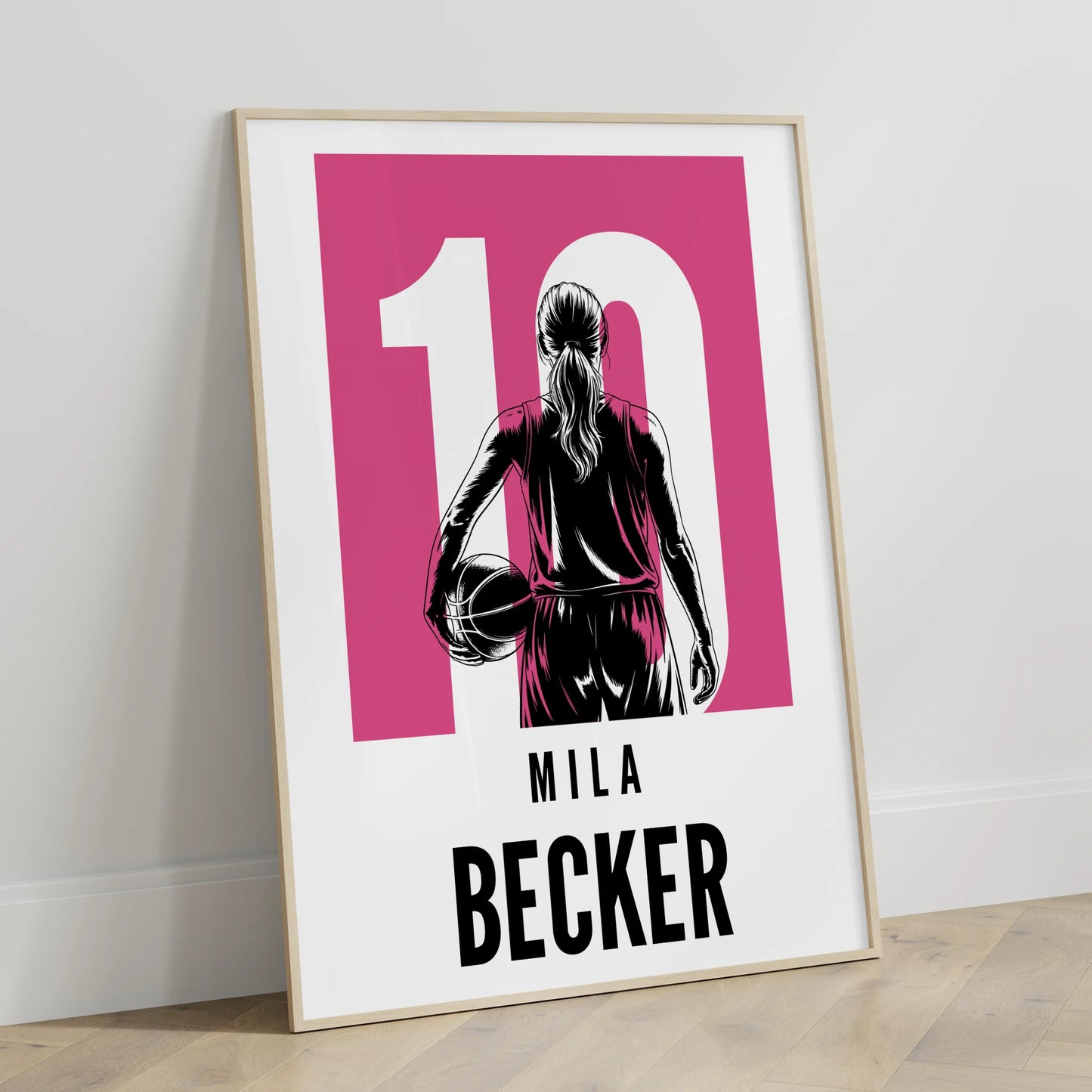 Personalisiertes Poster Basketball Basketballerin Geschenk für Mädchen Turnier