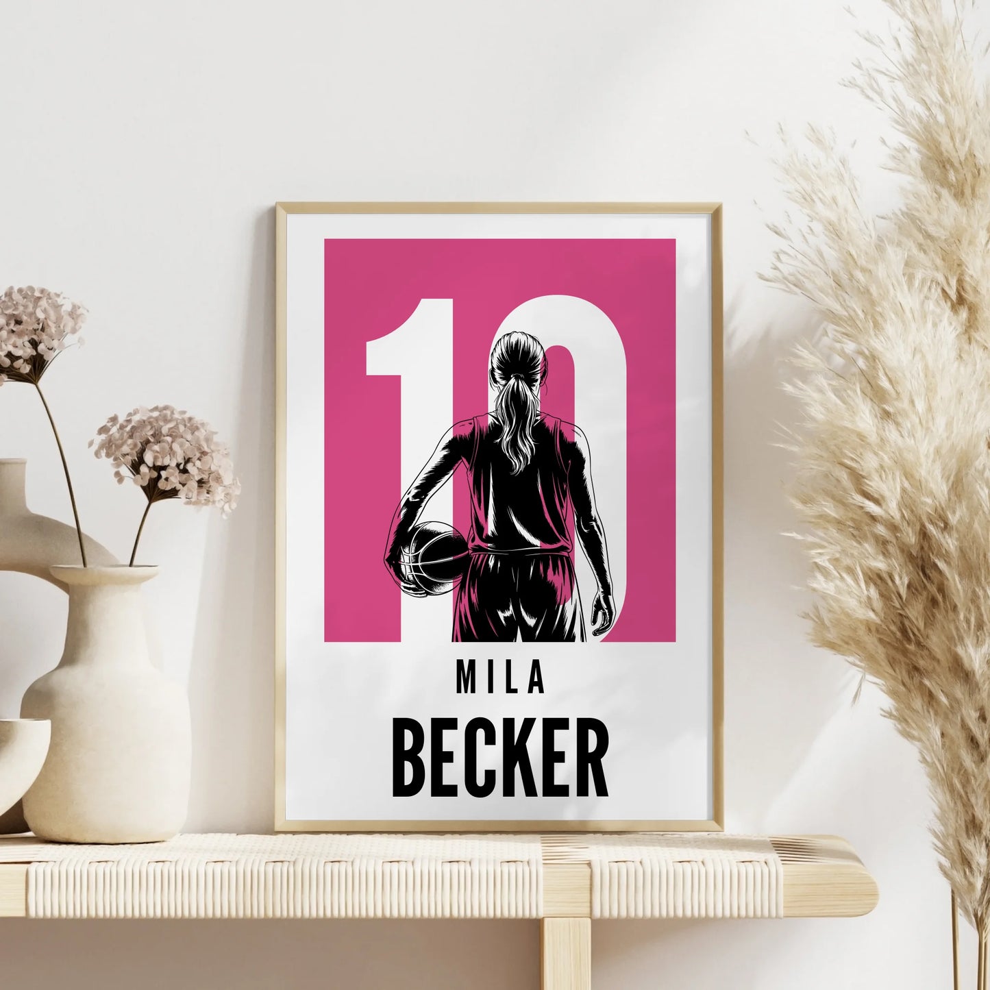 Personalisiertes Poster Basketball Basketballerin Geschenk für Mädchen Turnier