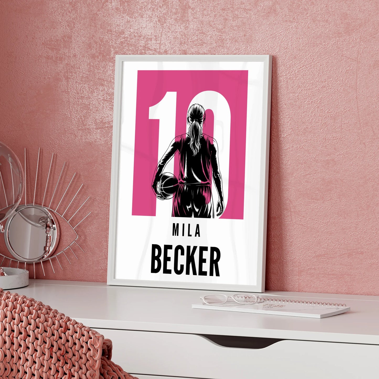 Personalisiertes Poster Basketball Basketballerin Geschenk für Mädchen Turnier