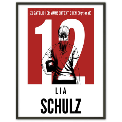 Poster Personalisiert Bowling Bowlerin Geschenk für Mädchen Turnier Urkunde