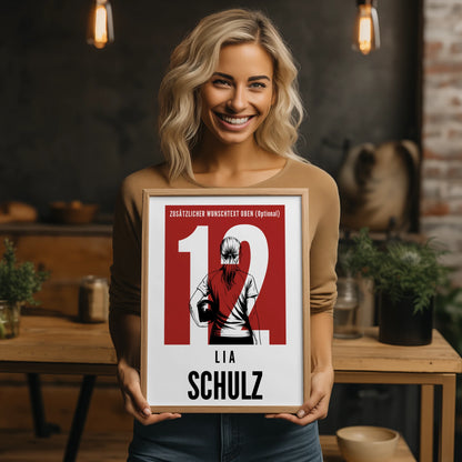 Poster Personalisiert Bowling Bowlerin Geschenk für Mädchen Turnier Urkunde