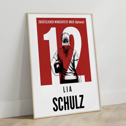 Poster Personalisiert Bowling Bowlerin Geschenk für Mädchen Turnier Urkunde