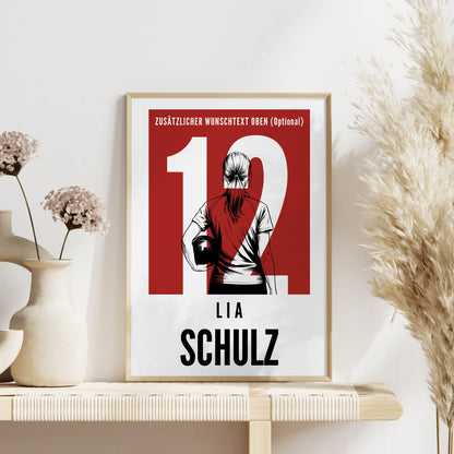 Poster Personalisiert Bowling Bowlerin Geschenk für Mädchen Turnier Urkunde