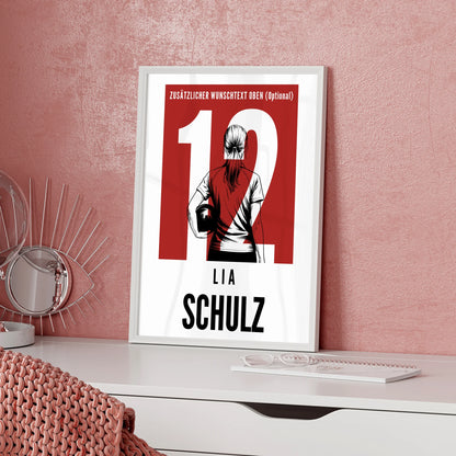 Poster Personalisiert Bowling Bowlerin Geschenk für Mädchen Turnier Urkunde