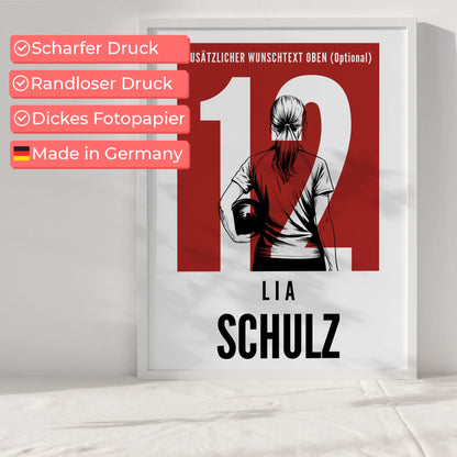 Poster Personalisiert Bowling Bowlerin Geschenk für Mädchen Turnier Urkunde