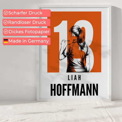 Sport Poster Bowling Bowlerin Geschenk für Tocher Mama Tante Freundin