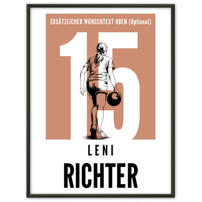 Poster Bowling Bowlerin Geschenk für Tocher Freundin