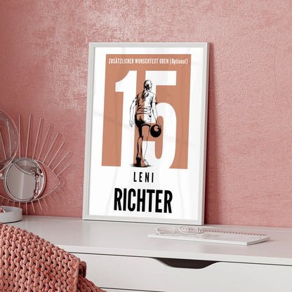 Poster Bowling Bowlerin Geschenk für Tocher Freundin