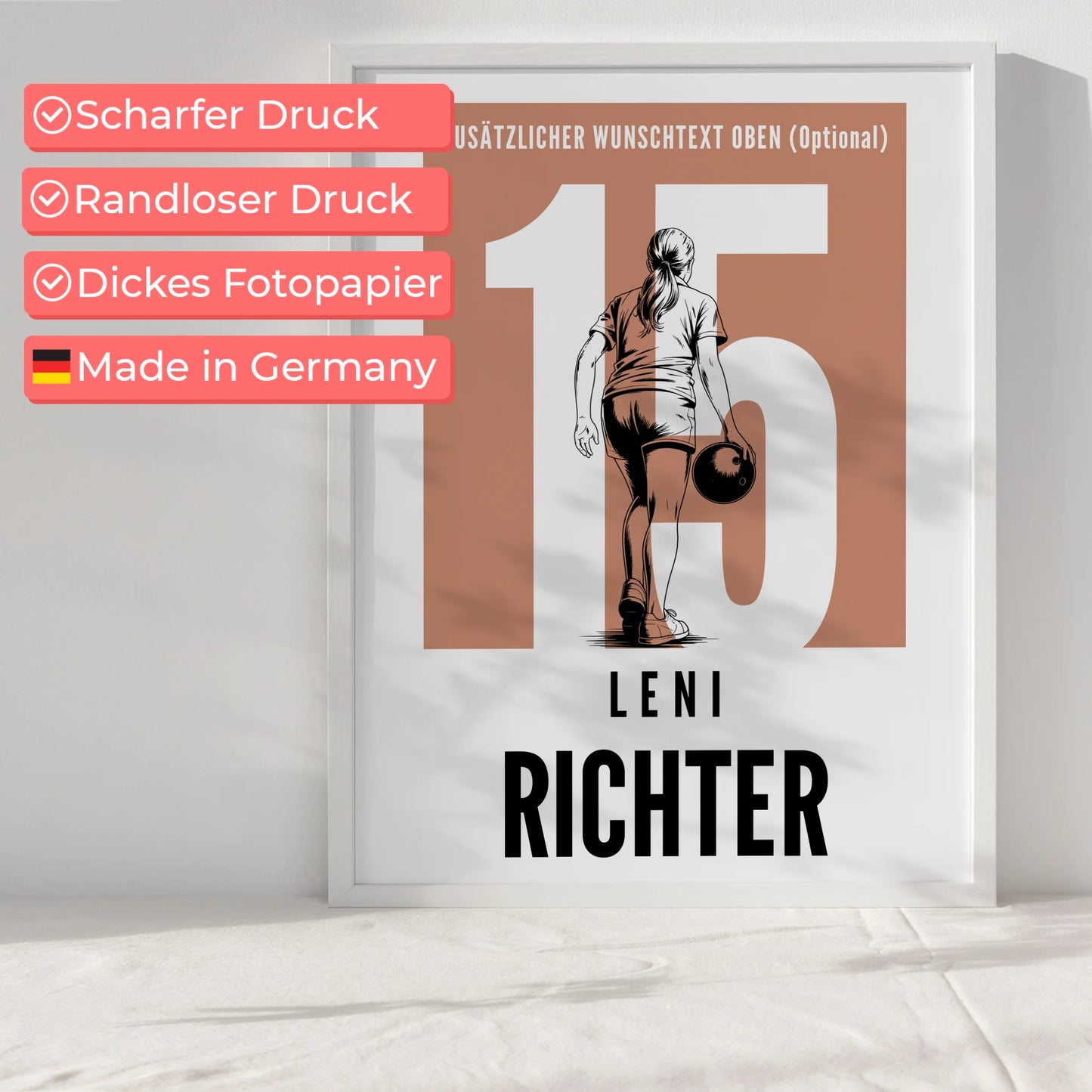 Poster Bowling Bowlerin Geschenk für Tocher Freundin