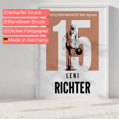 Poster Bowling Bowlerin Geschenk für Tocher Freundin